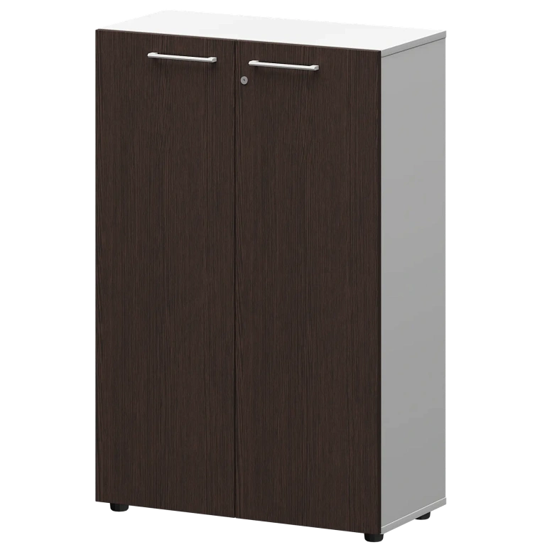 шкаф средний закрытый protech смш38f(б) дуб венге/белый фото