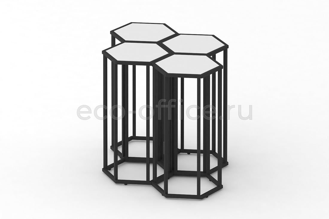 Стол журнальный HEX-800 Белый / Чёрный металл  стоимость