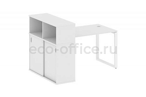 Рабочая станция с опорным шкафом-купе METAL SYSTEM STYLE БО.РС-СШК-3.2 Белый / Белый металл фото