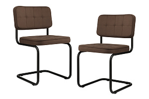 Комплект конференц-кресел ECO-CHAIR COLOMBO Comfort CLM-05 Коричневый велюр / Чёрный металл фото