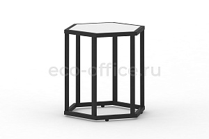 Стол журнальный HEX-450 Белый / Чёрный металл фото