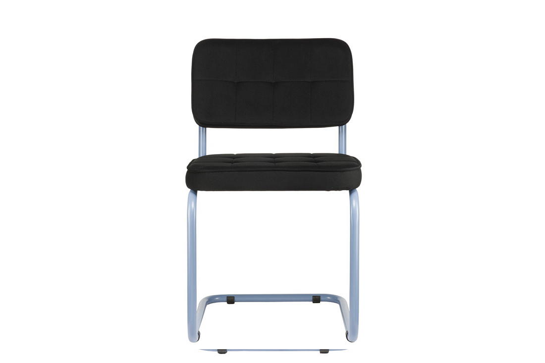 конференц-кресло eco-chair colombo comfort clm-05 чёрный велюр / синий пудровый метал металл фото