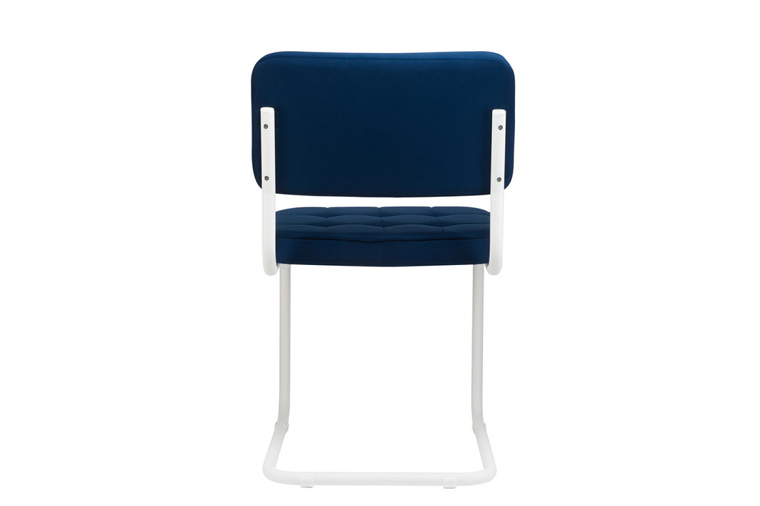 конференц-кресло eco-chair colombo comfort clm-05 синий велюр / белый металл фото