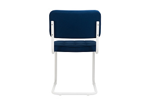 Конференц-кресло ECO-CHAIR COLOMBO Comfort CLM-05 Синий велюр / Белый металл фото