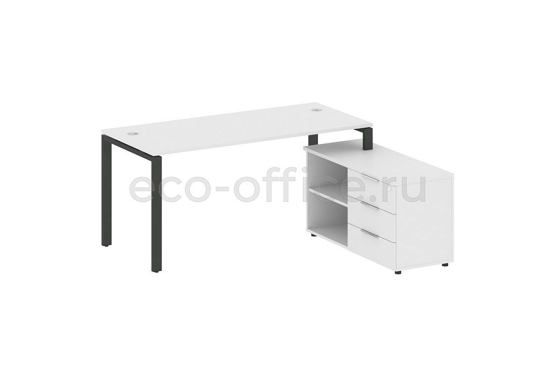 Рабочая станция с опорной тумбой METAL SYSTEM STYLE БП.РС-СТС-2.4 (R) Белый / Антрацит металл  стоимость