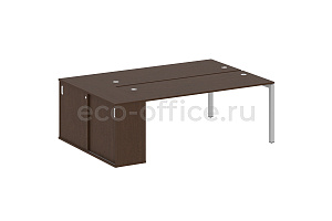 Рабочая станция с опорным шкафом-купе METAL SYSTEM QUATTRO 5X5 50БП.РС-СШК-1.5 Венге Цаво / Серый металл фото