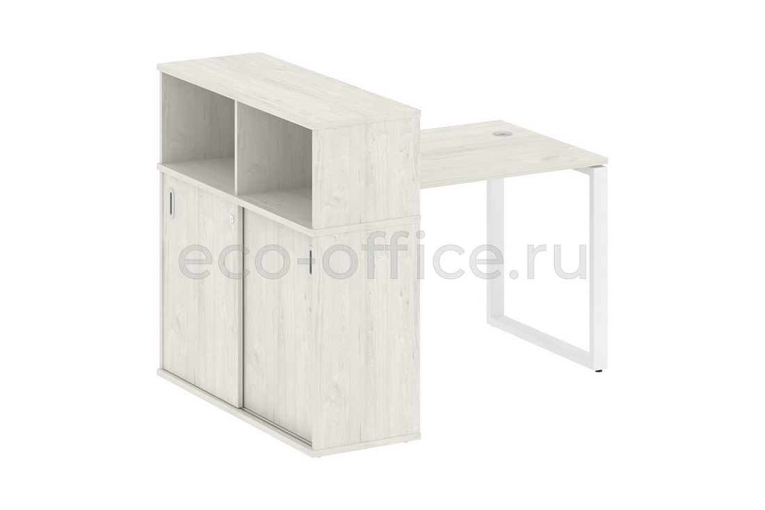 Рабочая станция с опорным шкафом-купе METAL SYSTEM STYLE БО.РС-СШК-3.1 Дуб Наварра / Белый металл  стоимость