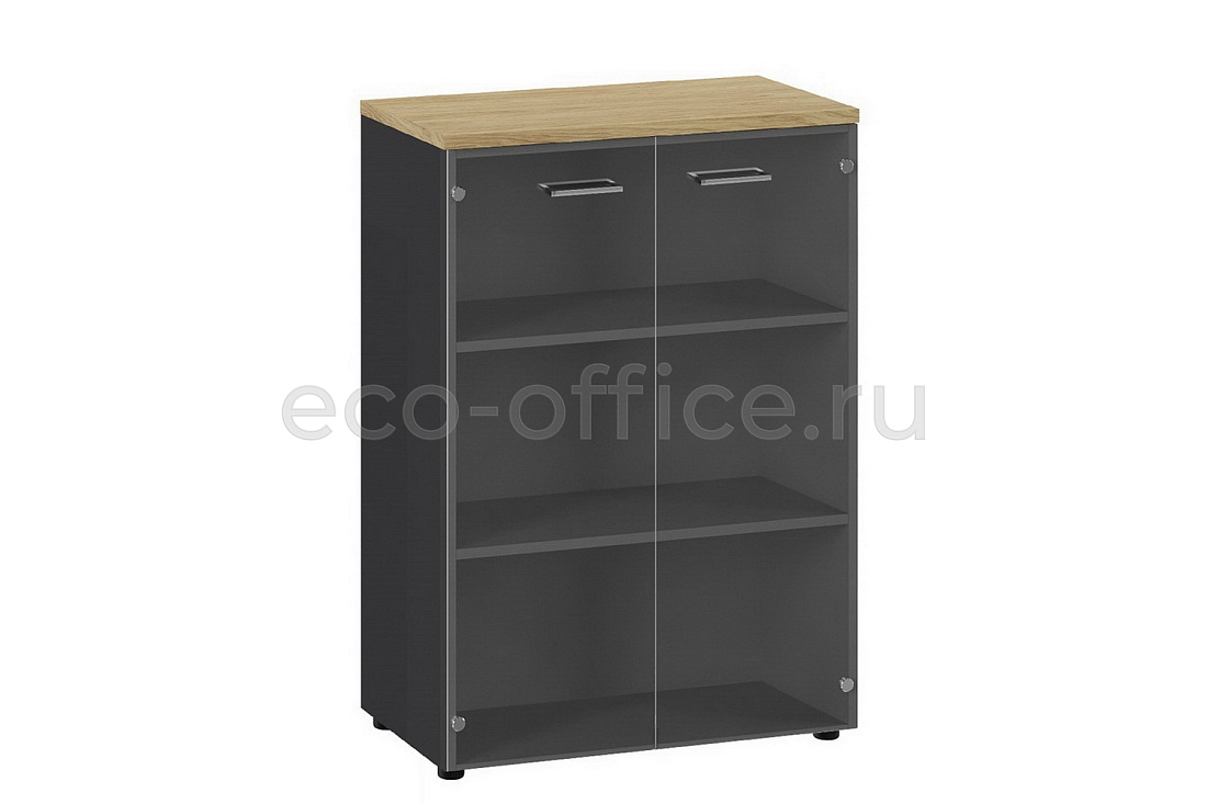 Шкаф средний со стеклом FLEX 135H003 15/6Z.34 Гикори / Графит  стоимость