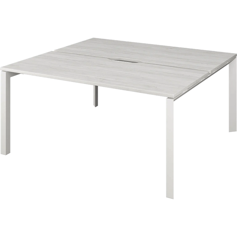 бенч двойной на 2 рабочих места на металлокаркасе protech нтмп.п.б2-120 сосна винтер/белый фото