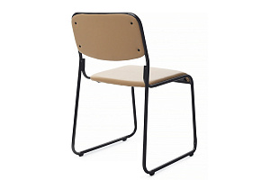 Кресло RV Chair NIX OMKL-02B Бежевая экокожа / Чёрный металл фото