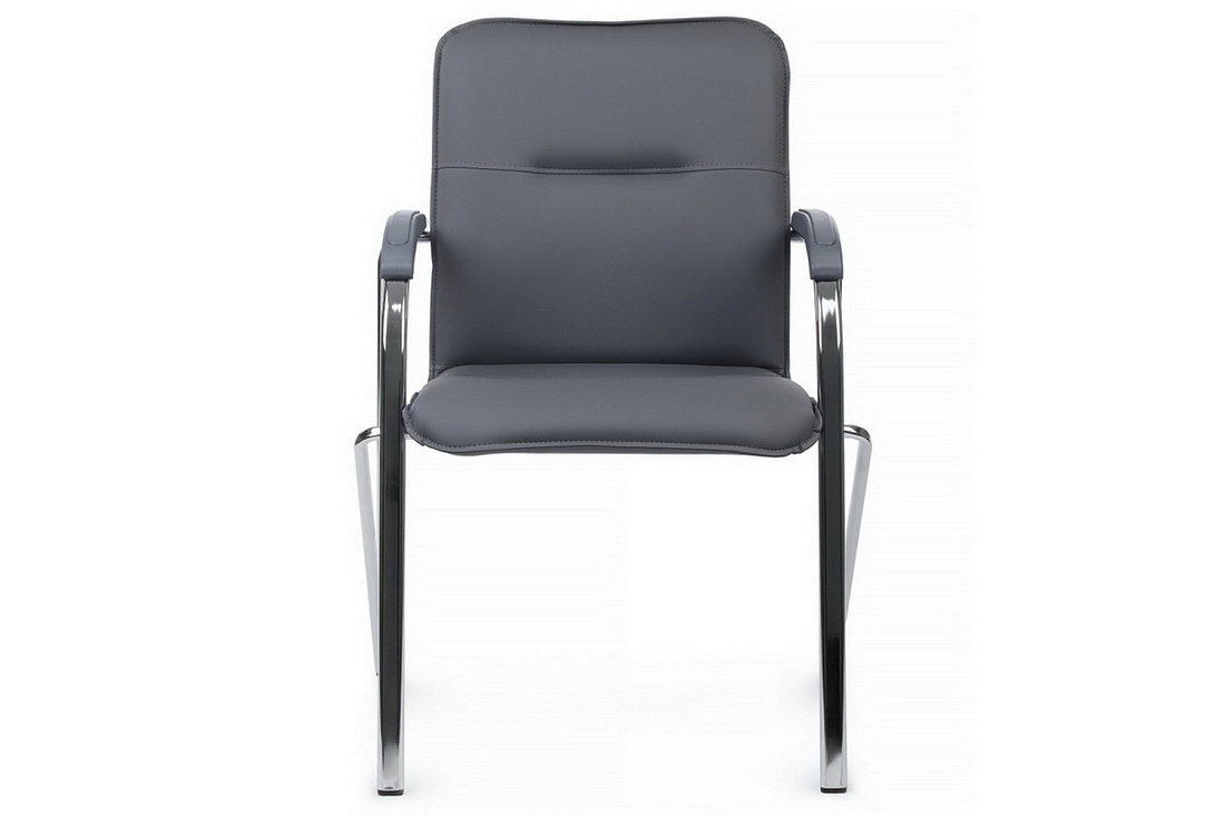 конференц-кресло rv chair самба на гальванических опорах smb-03h серая экокожа фото