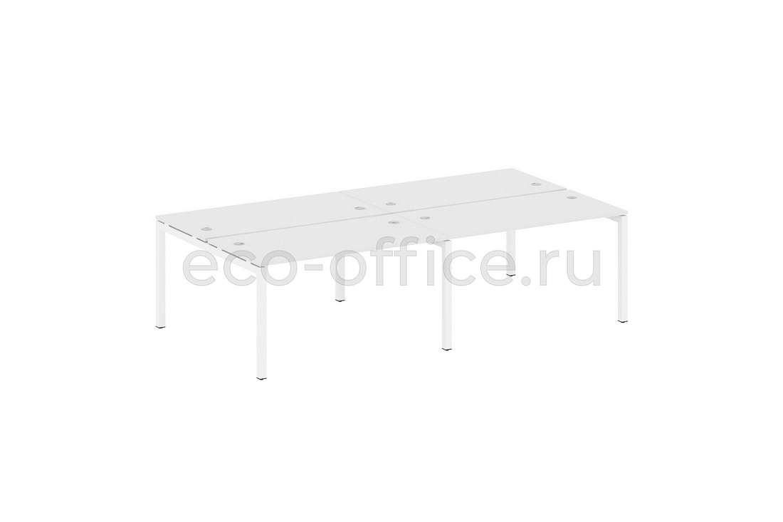 Рабочая станция на 4 рабочих места METAL SYSTEM QUATTRO 5x5 50БП.СМ-4.3 Белый / Белый металл  стоимость