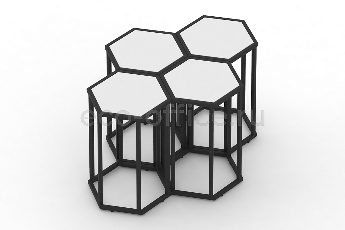 Стол журнальный HEX-600 Белый / Чёрный металл  стоимость