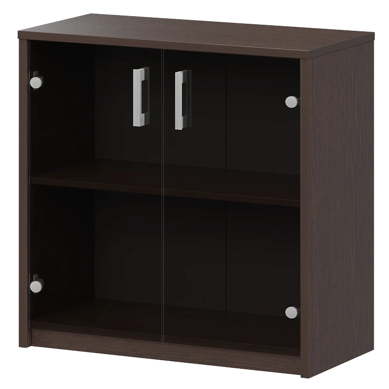 стеллаж низкий с тонированным стеклом protech а-302/а-стл302тон дуб венге фото