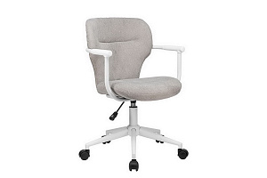 Кресло ECO-CHAIR PATRICK W-237 Серая ткань / Белый каркас фото