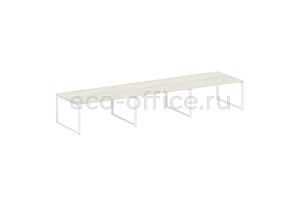 Стол переговорный (3 столешницы) METAL SYSTEM STYLE БО.ПРГ-3.4 Дуб Наварра / Белый металл фото