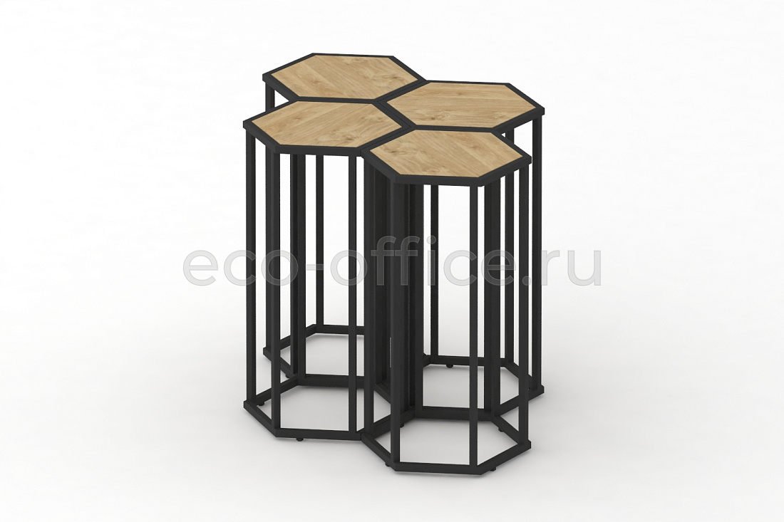 Стол журнальный HEX-800 Тиквуд Светлый / Чёрный металл  стоимость