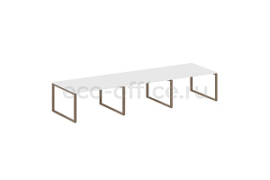 Стол переговорный (3 столешницы) METAL SYSTEM STYLE БО.ПРГ-3.3 Белый / Мокко металл фото