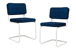 Комплект конференц-кресел ECO-CHAIR COLOMBO Comfort CLM-05 Синий велюр / Белый металл фото