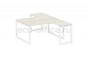 Рабочая станция криволинейная METAL SYSTEM QUATTRO 5x5 50БО.РАС-СА-2.4 Дуб Наварра / Белый металл фото