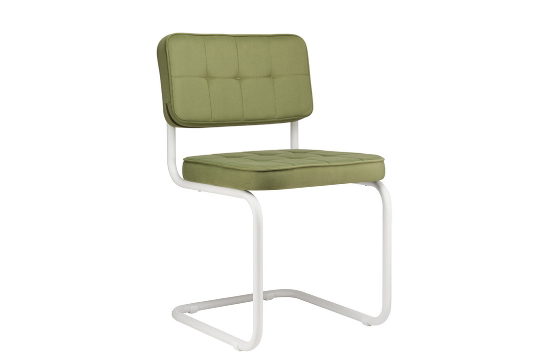 конференц-кресло eco-chair colombo comfort clm-05 оливковый велюр / белый металл фото