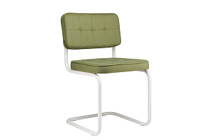 Конференц-кресло ECO-CHAIR COLOMBO Comfort CLM-05 Оливковый велюр / Белый металл фото