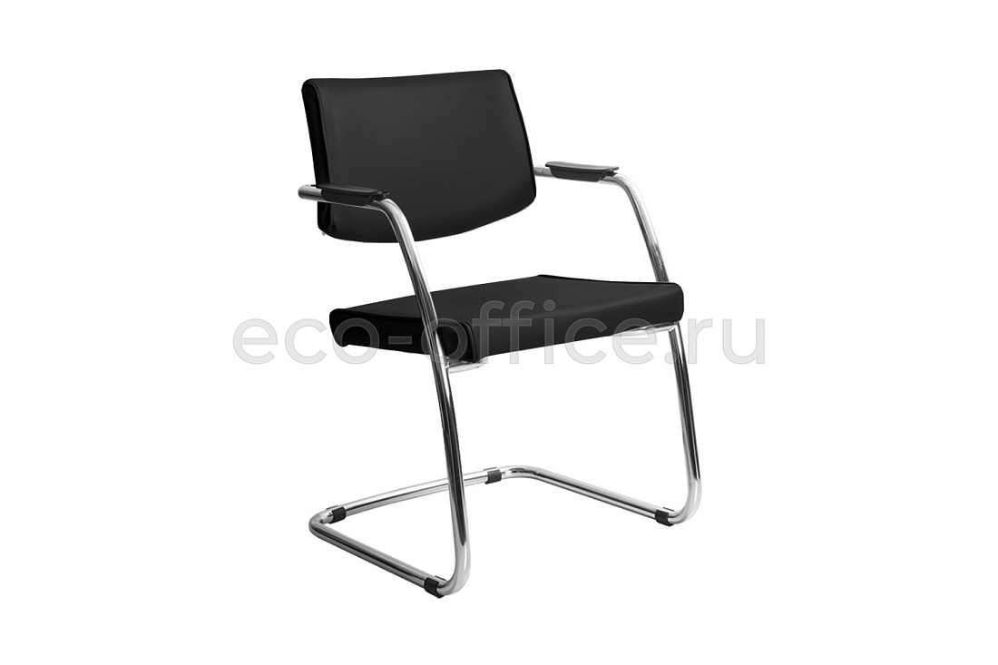 Стул посетителя DELTA PA Chrome 450330-07/V4 Чёрная экокожа купить в Москве