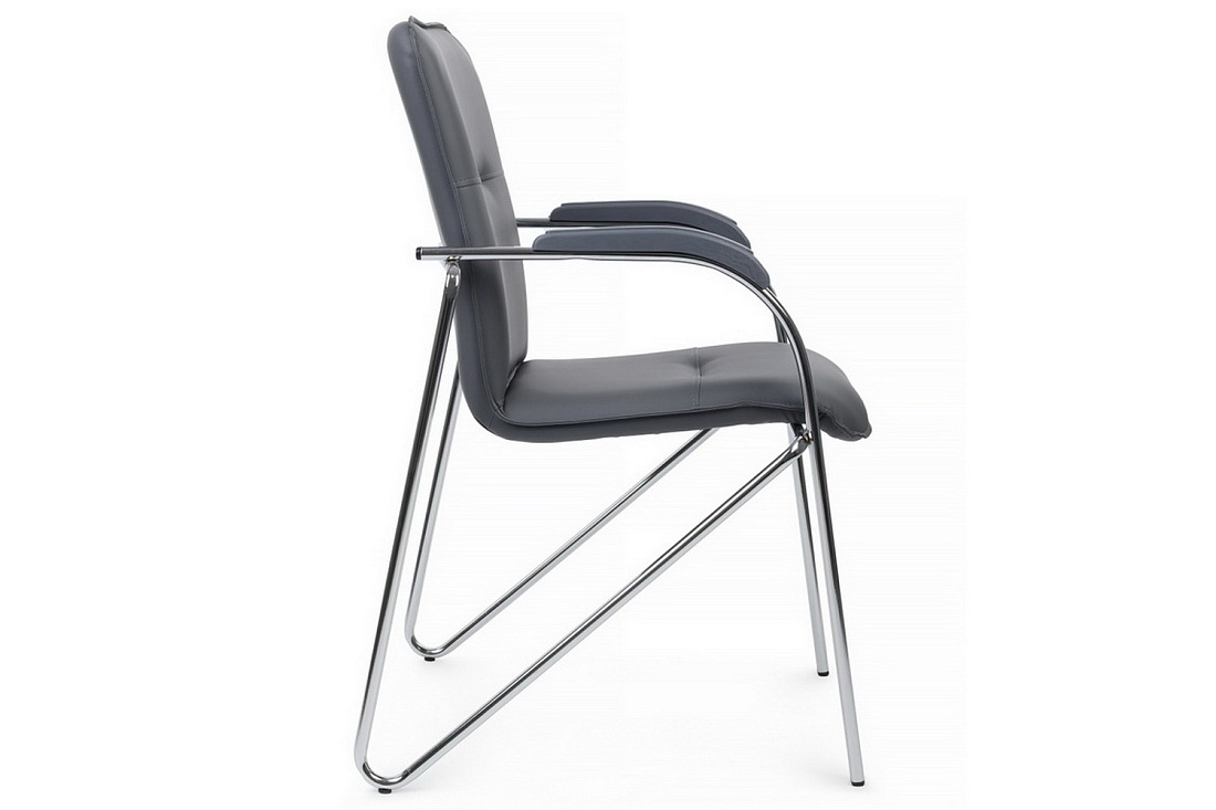 конференц-кресло rv chair самба на гальванических опорах smb-03h серая экокожа фото
