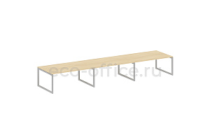 Стол переговорный (3 столешницы) METAL SYSTEM QUATTRO 5x5 50БО.ПРГ-3.5 Акация Лорка / Серый металл фото