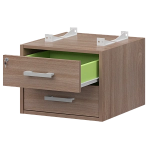 Тумба подвесная для столов на м/каркасе гл.600 мм Protech АМТ2-02Ц.60 Темный шимо/Белый фото