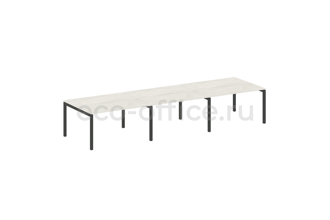 Стол переговорный (3 столешницы) METAL SYSTEM QUATTRO 5x5 50БП.ПРГ-3.3 Дуб Наварра / Антрацит металл   стоимость