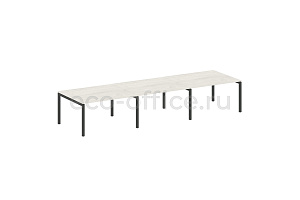 Стол переговорный (3 столешницы) METAL SYSTEM QUATTRO 5x5 50БП.ПРГ-3.3 Дуб Наварра / Антрацит металл фото