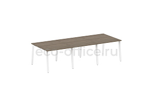 Стол переговорный (3 столешницы) METAL SYSTEM STYLE БА.ПРГ-3.1 Вяз Благородный / Белый металл фото