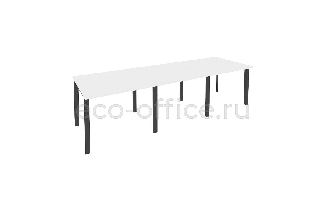 Стол переговорный (3 столешницы) ONIX O.MP-PRG-3.1 Белый Бриллиант / Антрацит металл  купить в Москве