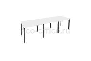 Стол переговорный (3 столешницы) ONIX O.MP-PRG-3.1 Белый Бриллиант / Антрацит металл фото