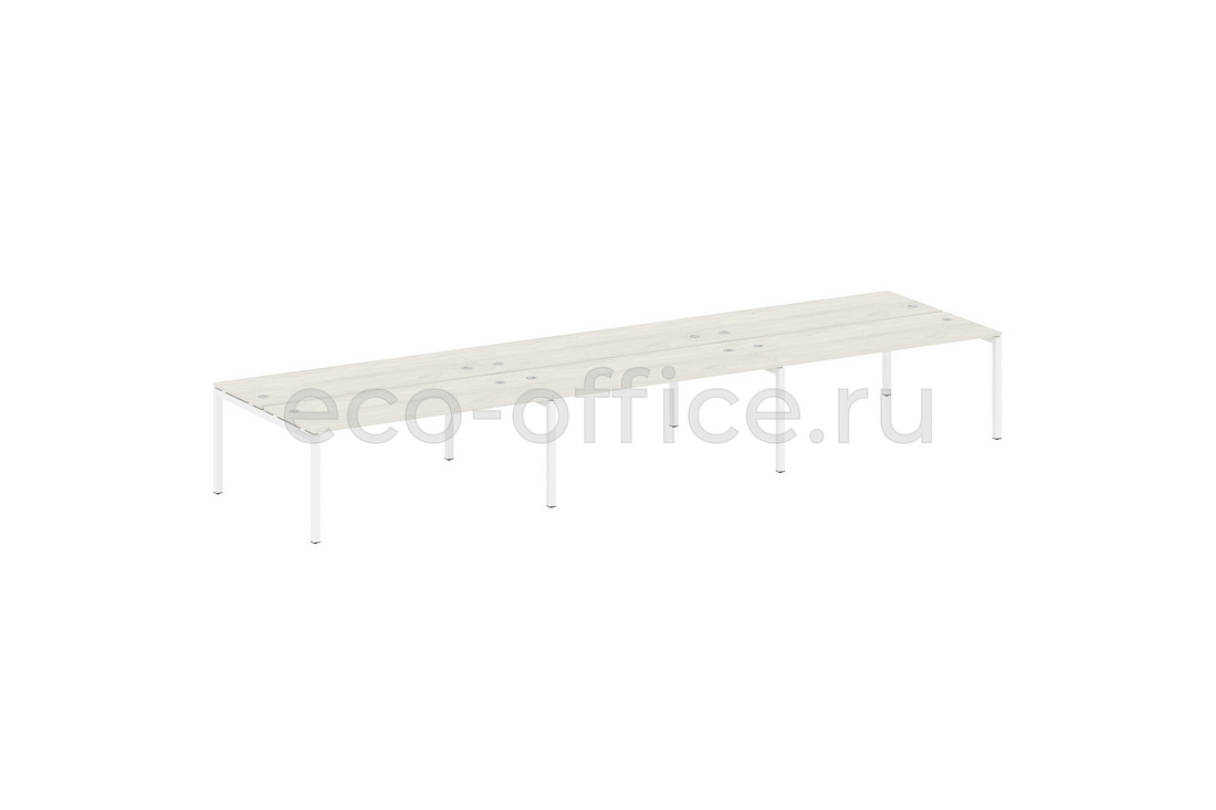 Рабочая станция на 6 рабочих мест METAL SYSTEM QUATTRO 5x5 50БП.СМ-6.5 Дуб Наварра / Белый металл  стоимость