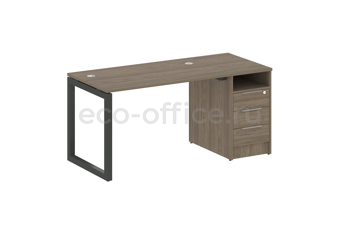 Рабочая станция с опорной тумбой METAL SYSTEM QUATTRO 5x5 50БО.РС-СТП-1.2 Вяз Благородный / Антрацит металл   стоимость