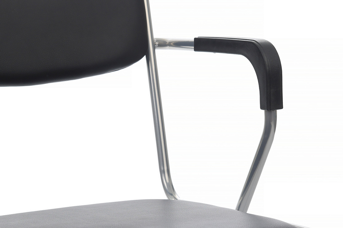 кресло rv chair nix plus omkl-03 чёрная экокожа / хром металл фото