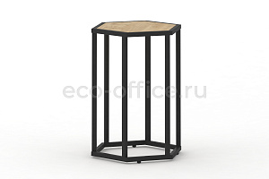 Стол журнальный HEX-600 Тиквуд Светлый / Чёрный металл фото
