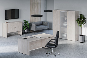 Кабинет руководителя SOLID Дуб Шамони Светлый фото