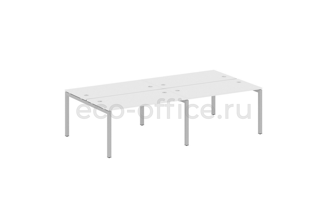 Рабочая станция на 4 рабочих места METAL SYSTEM QUATTRO 5x5 50БП.СМ-4.3 Белый / Серый металл  стоимость