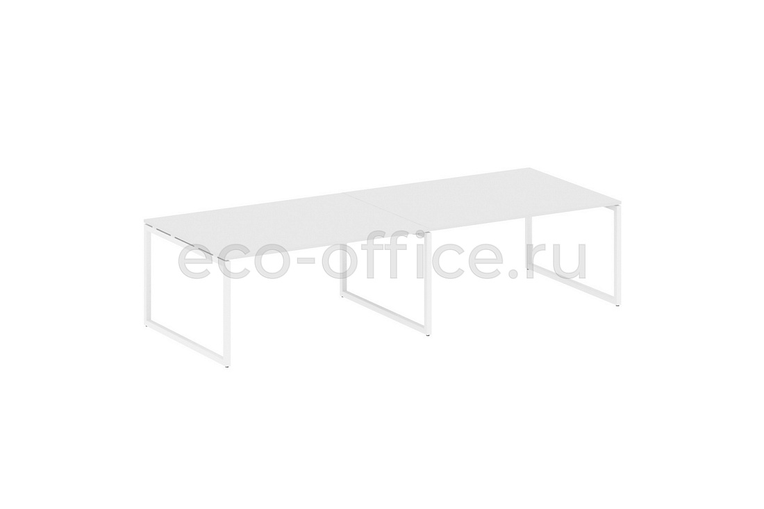 Стол переговорный (2 столешницы) METAL SYSTEM QUATTRO 4x4 40БО.ПРГ-2.4 Белый / Белый металл  стоимость
