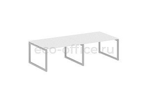Стол переговорный (2 столешницы) METAL SYSTEM QUATTRO 5x5 50БО.ПРГ-2.3 Белый / Серый металл фото
