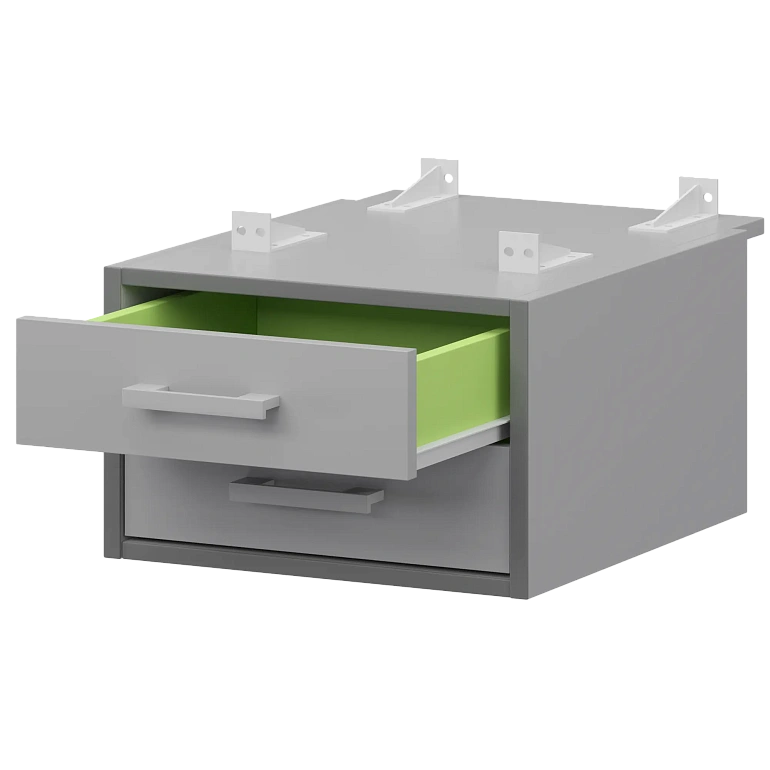 тумба подвесная для столов на м/каркасе гл.730 мм protech амт2-02.73 серый/белый фото