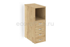 Тумба с подсветкой 4 ящика завершающая левая ONIX O.R-TV-4.S (L) Тиквуд Светлый фото