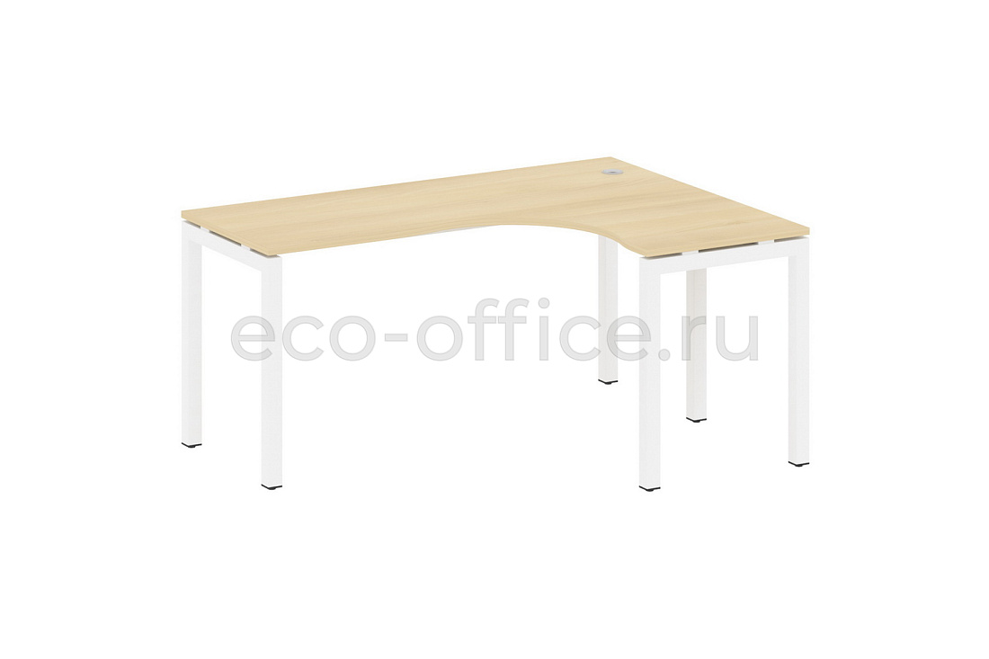 Стол криволинейный правый METAL SYSTEM QUATTRO 5x5 50БП.СА-4 Пр Акация Лорка / Белый металл купить в Москве