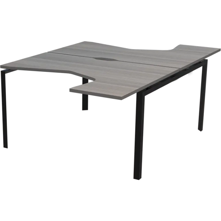 бенч эргономичный на 2 рабочих места на металлокаркасе protech нтмп.п.б2-040 лиственница/антрацит фото