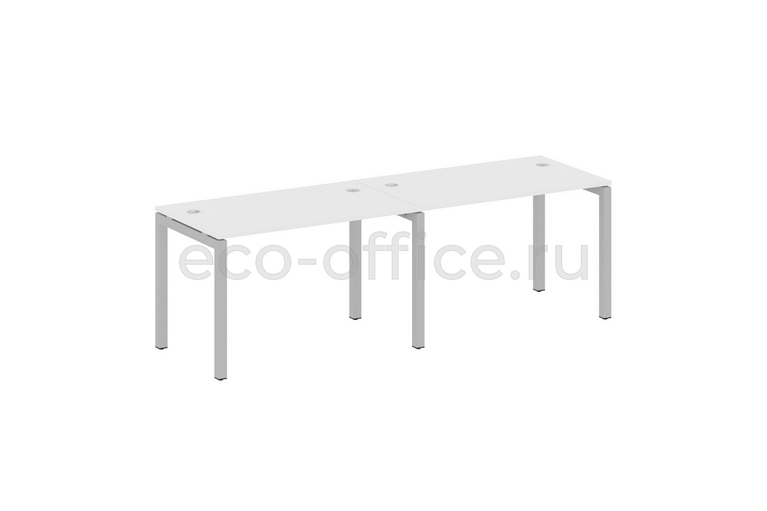 Рабочая станция на 2 рабочих места METAL SYSTEM QUATTRO 5x5 50БП.СМ-2.2 Белый / Серый металл  стоимость