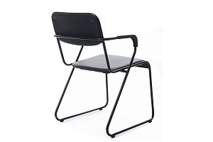 Кресло RV Chair NIX PLUS OMKL-03B Чёрная экокожа / Чёрный металл фото