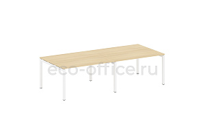 Стол переговорный (2 столешницы) METAL SYSTEM QUATTRO 5x5 50БП.ПРГ-2.3 Акация Лорка / Белый металл фото